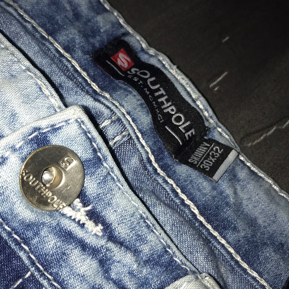 nice clean white and blue jeans